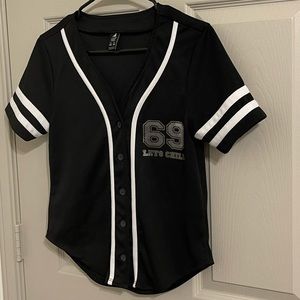 Black V Neck Jersey